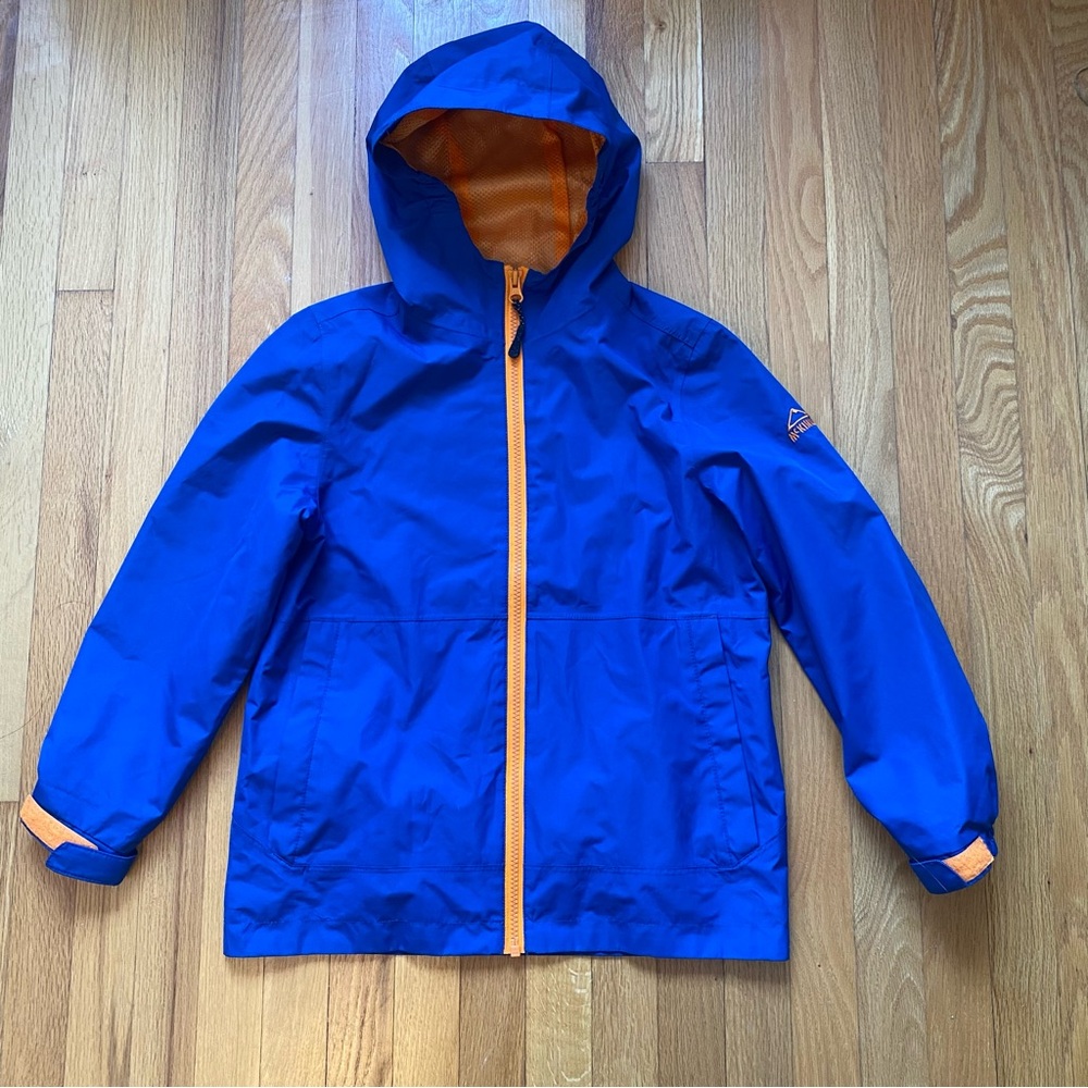 Vibrant Blue and Orange Kids Raincoat